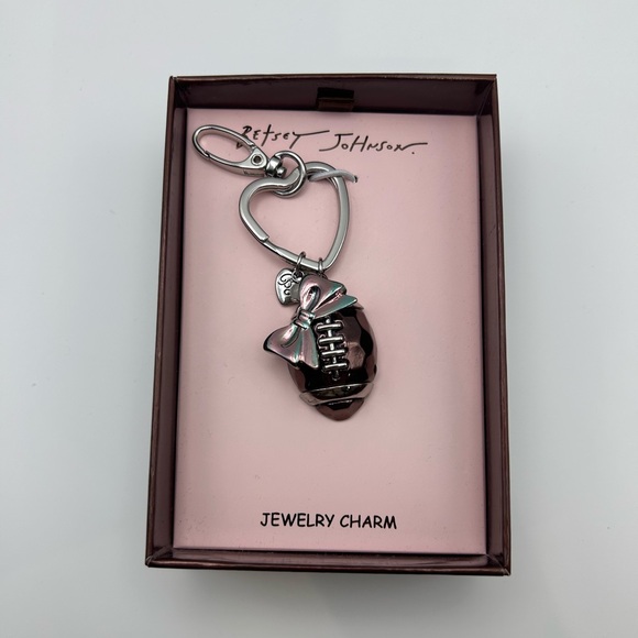 *New* Betsey Johnson Football Charm with Iridescent Bow - Picture 2 of 4